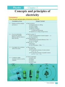 Concepts and principles of electricity