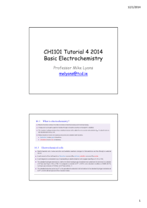 CH1101 Tutorial 4 2014 Basic Electrochemistry