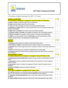 VDT Safety Training and Checklist