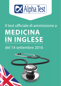 Prova ufficiale del test di Medicina in Inglese IMAT 2016