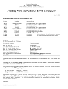 Printing from Instructional UNIX Computers