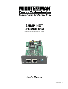 SNMP-NET - Minuteman UPS
