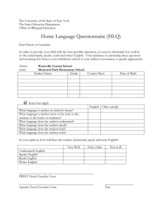 Home Language Questionnaire (HLQ)