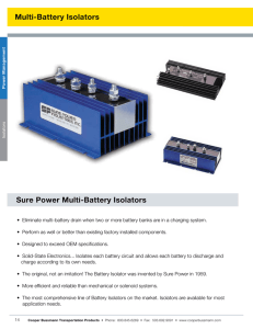 Multi-Battery Isolators Sure Power Multi-Battery Isolators