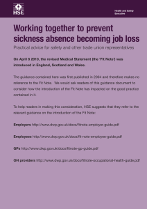 Working together to prevent sickness absence becoming job