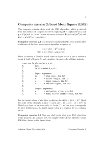 Computer exercise 2: Least Mean Square (LMS)