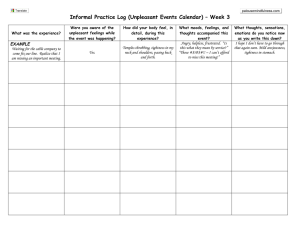 Informal Practice Log (Unpleasant Events Calendar) – Week 3