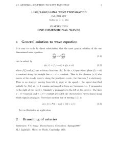 1 General solution to wave equation