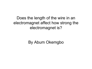 Does the length of the wire in an electromagnet affect how strong the
