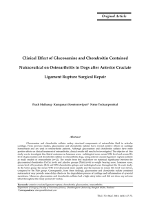 Dr K Glucocomine and Chondroitin Study