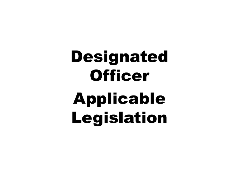 Applicable Legislation