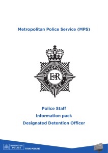 Police Staff Information pack Designated Detention Officer