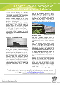 Cracked,damaged or weathered asbestos cement sheeting