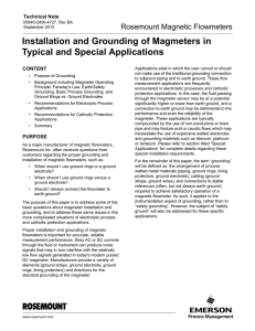 Technical Note: Installation and Grounding of Magmeters in Typical