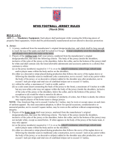 NFHS FOOTBALL JERSEY RULES (March 2016) RULE 1-5-1: