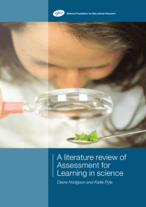 A literature review of Assessment for Learning in science