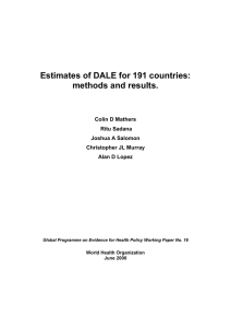 Estimates of DALE for 191 countries