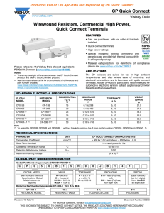 CP Quick Connect Datasheet