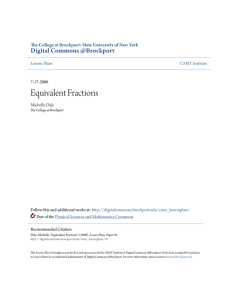 Equivalent Fractions - Digital Commons @Brockport