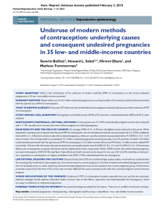 underlying causes and consequent undesired pregnancies in 35 low