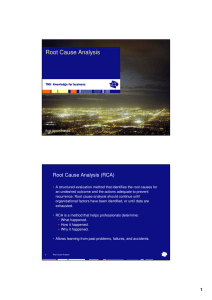 Root Cause Analysis - SCI-Pak