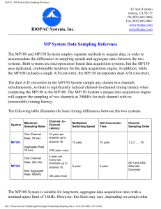 MP System Data Sampling Reference