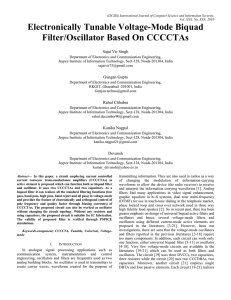 Electronically Tunable Voltage-Mode Biquad Filter