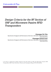 Design Criteria for the RF Section of UHF and Microwave Passive