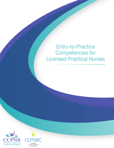 Entry-to-Practice Competencies for Licensed Practical Nurses