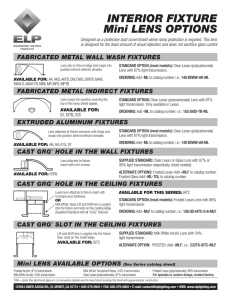 INTERIOR FIXTURE Mini LENS OPTIONS