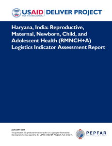 Haryana, India: Reproductive, Maternal, Newborn, Child, and