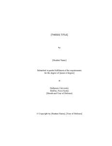 [THESIS TITLE] by [Student Name] Submitted in partial fulfilment of