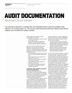 audit documentation