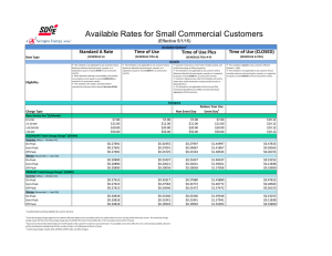 Available Rates for Small Commercial Customers
