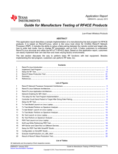Guide for Manufacture Testing of RF4CE Products