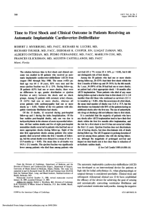 Time to first shock and clinical outcome in patients receiving an