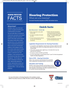 Hearing Protection - Workplace Health, Safety and Compensation