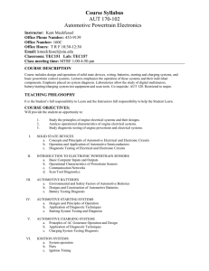AUT 170 - 102 Automotive Powertrain Electronics
