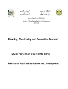 Planning, Monitoring and Evaluation Manual Social Protection