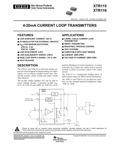 XTR115, XTR116: 4-20mA Current Loop