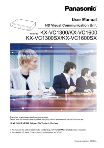 KX-VC1600 / KX-VC1300 English