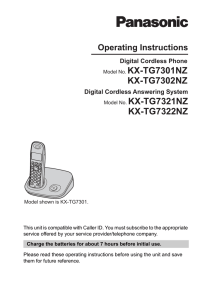 Model No. KX-TG7321NZ KX-TG7322NZ Model No. KX