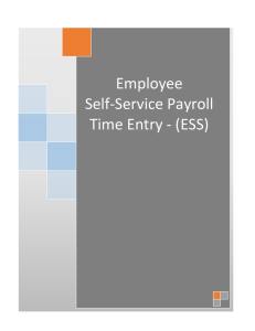 Employee Self-Service Payroll Time Entry - (ESS)