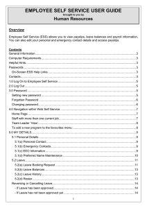 employee self service user guide - Human Resources