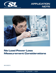 No Load Measurements - SL Power Electronics