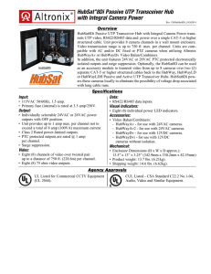 HubSat ®8Di Passive UTP Transceiver Hub with Integral Camera