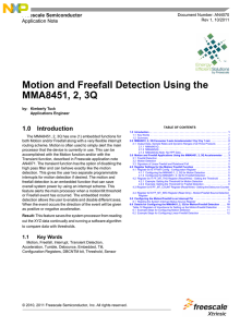 AN4070, Motion and Freefall Detection Using the MMA8451