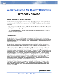 Alberta Ambient Air Quality Objectives: Nitrogen Dioxide
