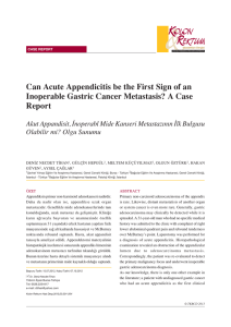 Can Acute Appendicitis be the First Sign of an Inoperable Gastric
