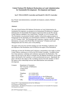 United Nations-FIG Bathurst Declaration on Land Administration for